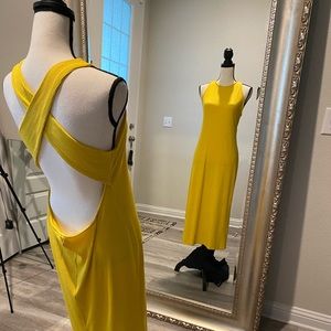 Yellow Midi Bodycon Dress